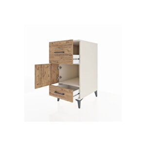 Kronos Komodin Tek Raflı 2 Çekmeceli Tek Kapaklı 44x59x96 Aytaşı-çam