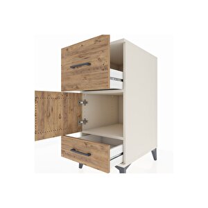 Kronos Komodin Tek Raflı 2 Çekmeceli Tek Kapaklı 44x59x96 Aytaşı-çam