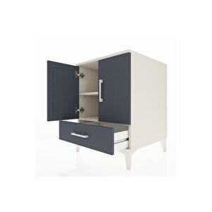 Kronos Komodin 2 Raflı Tek Çekmeceli 2 Kapaklı 60x59x80 Aytaşı-antrasit