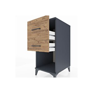Kronos Komodin 2 Çekmeceli 44x59x96 Antrasit-çam