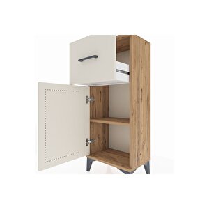 Arges Komodin Tek Raflı Tek Çekmeceli Tek Kapaklı 44x30x106 Çam-aytaşı