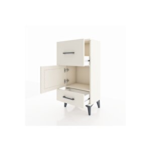 Arges Komodin Tek Raflı 2 Çekmeceli Tek Kapaklı 44x30x96 Aytaşı-aytaşı