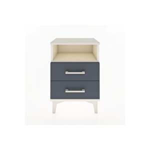 Arges Komodin Tek Raflı 2 Çekmeceli 44x30x64 Aytaşı-antrasit