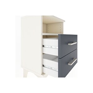 Arges Komodin Tek Raflı 2 Çekmeceli 44x30x64 Aytaşı-antrasit