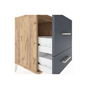 Hyperion Komodin 2 Çekmeceli 44x44x64 Çam-antrasit