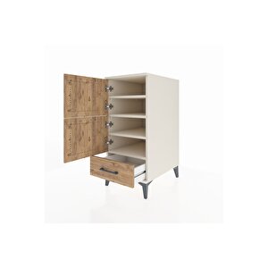 Kronos Komodin 4 Raflı Tek Çekmeceli Tek Kapaklı 44x59x96 Aytaşı-çam