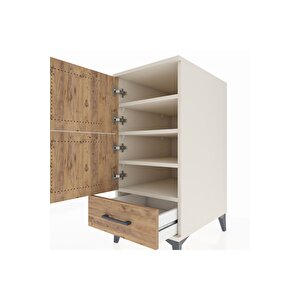Kronos Komodin 4 Raflı Tek Çekmeceli Tek Kapaklı 44x59x96 Aytaşı-çam