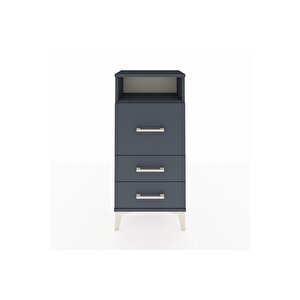 Arges Komodin Tek Raflı 3 Çekmeceli 44x30x96 Antrasit-antrasit