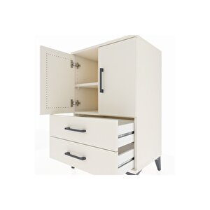 Hyperion Komodin 2 Raflı 2 Çekmeceli 2 Kapaklı 60x44x96 Aytaşı-aytaşı