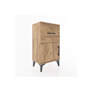 Arges Komodin 3 Raflı Tek Kapaklı 44x30x80 Çam-çam