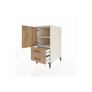 Kronos Komodin 2 Raflı 2 Çekmeceli Tek Kapaklı 44x59x96 Aytaşı-çam