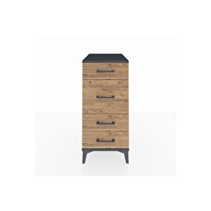 Kronos Komodin 4 Çekmeceli 44x59x96 Antrasit-çam