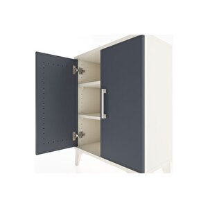 Arges Komodin 2 Raflı 2 Kapaklı 60x30x80 Aytaşı-antrasit