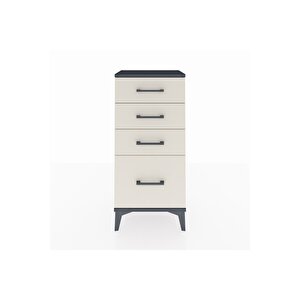 Arges Komodin 4 Çekmeceli 44x30x96 Antrasit-aytaşı