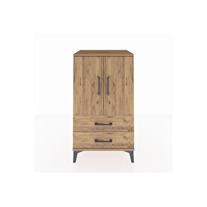 Hyperion Komodin 2 Raflı 2 Çekmeceli 2 Kapaklı 60x44x106 Çam-çam