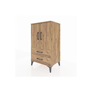 Hyperion Komodin 2 Raflı 2 Çekmeceli 2 Kapaklı 60x44x106 Çam-çam