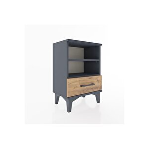 Arges Komodin 2 Raflı Tek Çekmeceli 44x30x64 Antrasit-çam