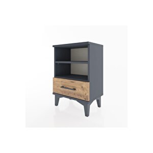 Arges Komodin 2 Raflı Tek Çekmeceli 44x30x64 Antrasit-çam