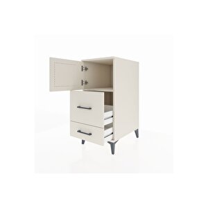 Kronos Komodin Tek Raflı 2 Çekmeceli Tek Kapaklı 44x59x96 Aytaşı-aytaşı