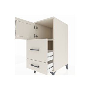 Kronos Komodin Tek Raflı 2 Çekmeceli Tek Kapaklı 44x59x96 Aytaşı-aytaşı