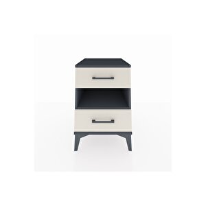 Kronos Komodin Tek Raflı 2 Çekmeceli 44x59x64 Antrasit-aytaşı