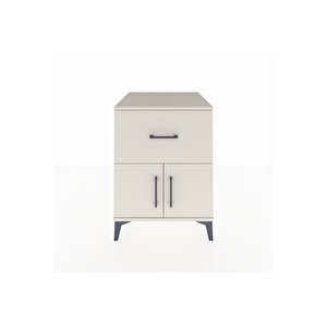 Kronos Komodin Tek Raflı Tek Çekmeceli 2 Kapaklı 60x59x80 Aytaşı-aytaşı