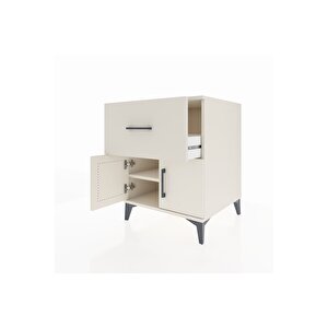 Kronos Komodin Tek Raflı Tek Çekmeceli 2 Kapaklı 60x59x80 Aytaşı-aytaşı