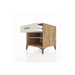 Kronos Komodin Tek Raflı Tek Çekmeceli 60x59x64 Çam-aytaşı