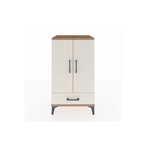 Hyperion Komodin 3 Raflı Tek Çekmeceli 2 Kapaklı 60x44x106 Çam-aytaşı