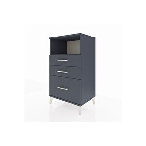 Hyperion Komodin Tek Raflı 3 Çekmeceli 60x44x106 Antrasit-antrasit