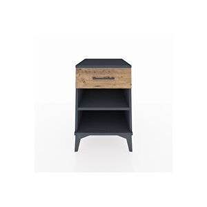 Kronos Komodin Tek Raflı Tek Çekmeceli 44x59x64 Antrasit-çam