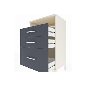 Hyperion Komodin Tek Raflı 3 Çekmeceli 60x44x96 Aytaşı-antrasit