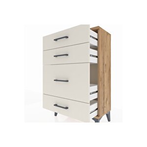 Arges Komodin 4 Çekmeceli 60x30x96 Çam-aytaşı