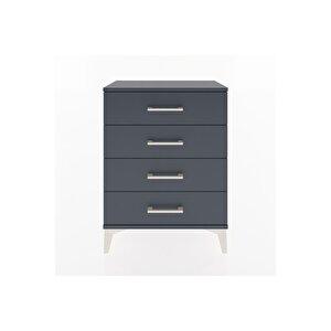 Arges Komodin 4 Çekmeceli 60x30x80 Antrasit-antrasit