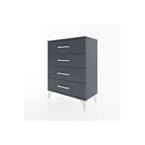 Arges Komodin 4 Çekmeceli 60x30x80 Antrasit-antrasit