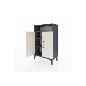 Arges Komodin 3 Raflı 2 Kapaklı 60x30x96 Antrasit-aytaşı