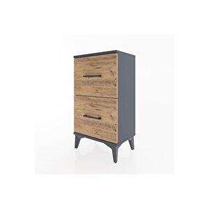 Arges Komodin 2 Çekmeceli 44x30x80 Antrasit-çam