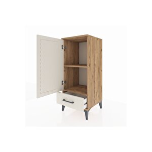 Hyperion Komodin 2 Raflı Tek Çekmeceli Tek Kapaklı 44x44x106 Çam-aytaşı