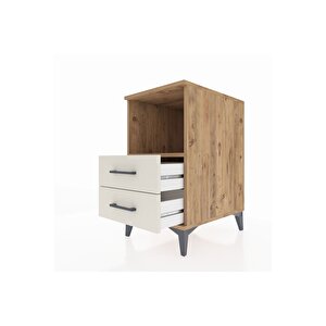 Kronos Komodin Tek Raflı 2 Çekmeceli 44x59x80 Çam-aytaşı