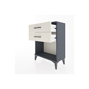 Arges Komodin 2 Çekmeceli 60x30x80 Antrasit-aytaşı