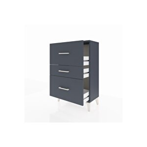 Arges Komodin 3 Çekmeceli 60x30x96 Antrasit-antrasit