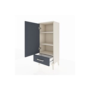 Arges Komodin 3 Raflı Tek Çekmeceli Tek Kapaklı 44x30x106 Aytaşı-antrasit