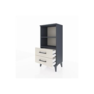 Arges Komodin 2 Raflı 2 Çekmeceli 44x30x96 Antrasit-aytaşı
