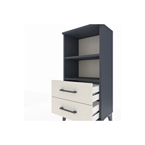 Arges Komodin 2 Raflı 2 Çekmeceli 44x30x96 Antrasit-aytaşı