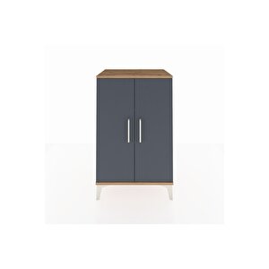 Hyperion Komodin 2 Raflı 2 Kapaklı 60x44x96 Çam-antrasit
