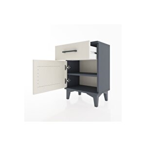 Arges Komodin Tek Raflı Tek Kapaklı 44x30x64 Antrasit-aytaşı