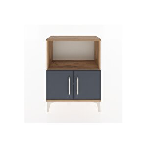 Arges Komodin 2 Raflı 2 Kapaklı 60x30x80 Çam-antrasit