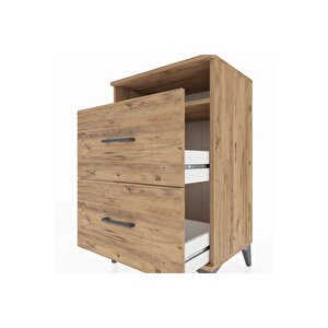 Hyperion Komodin Tek Raflı 2 Çekmeceli 60x44x96 Çam-çam