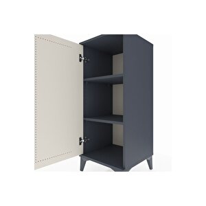 Hyperion Komodin 2 Raflı Tek Kapaklı 44x44x106 Antrasit-aytaşı