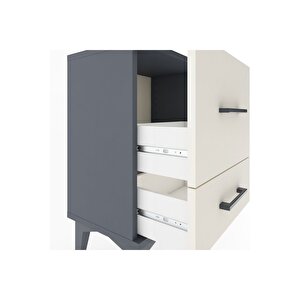 Arges Komodin 2 Çekmeceli 44x30x64 Antrasit-aytaşı